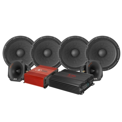 4-pack GAS MAX PM2-64 PT2-384:llä ja vahvistimella, SPL-paketti