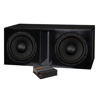 2-pakkaus GAS MAX S1-12D1 portatussa laatikossa MAX PA1-3000.1DZ1, bassopaketti
