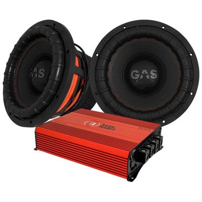 2-pakkaus GAS MAX S2-12D1 & SPL ELITE 5100.1DF, bassopaketti
