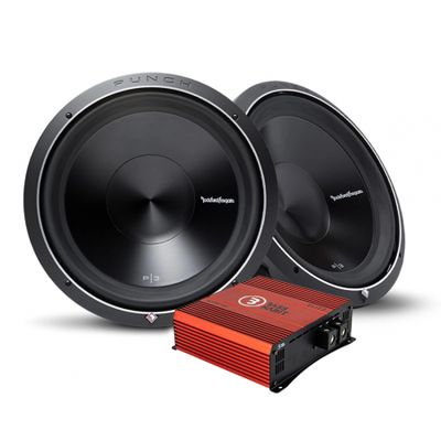 2-pakkaus Rockford Fosgate P3D4-15 & Bass Habit SPL ELITE 3100.1DF, baspaketti