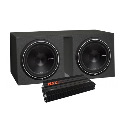 2-pack Rockford Fosgate P3D4-15 laatikossa vahvistimen kanssa, 2x15 bassopaketti