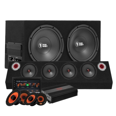 GAS MAX MV240-BT kokonaispaketti bassokotelolla ja raggarilautalla