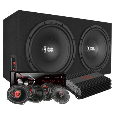 Bass Habit PL212 ja GAS GMA152BT, kokonaispaketti vahvistimella