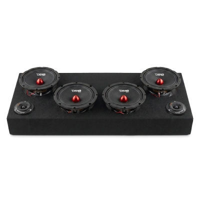 4 kpl DS18 PRO-GM8B raggarilautaan asennettuna MAD PT2-254 torvikaiuttimilla