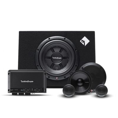 Rockford Fosgate R250X4 ja R2S-1X10 subwooferi sekä Prime-kitsysteemi