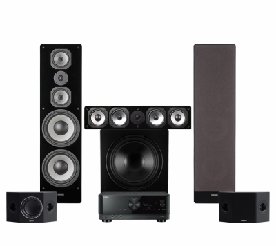 Yamaha RX-V6A & Dynavoice Challenger M-105 EX v.4 Facet 5.1 kotiteatteripaketti, musta