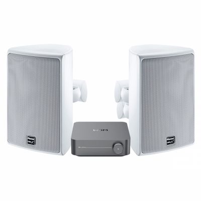 WiiM Amp & Magnat Symbox X-160 Ulkoäänet Valkoiset