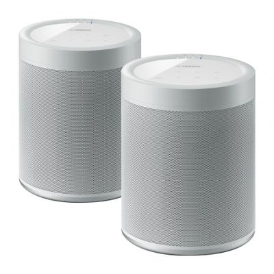 2-pack Yamaha MusicCast 20 i vitt, aktiv wifi-högtalare