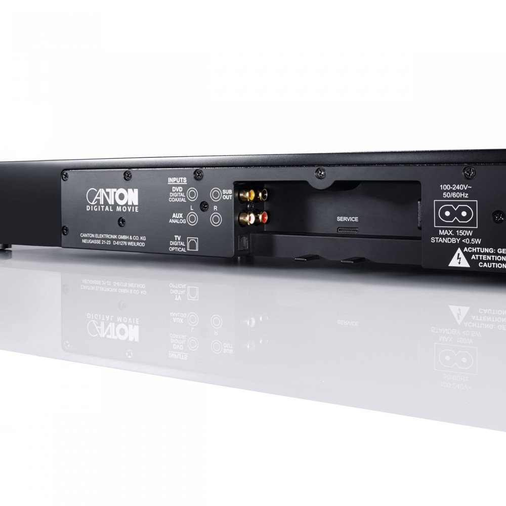 Canton DM 75 Hopea, aktiivinen TV-kaiutin, jossa on sisäänrakennettu basso