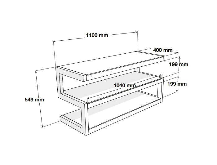 Norstone Esse, mediabänk svart/valnöt