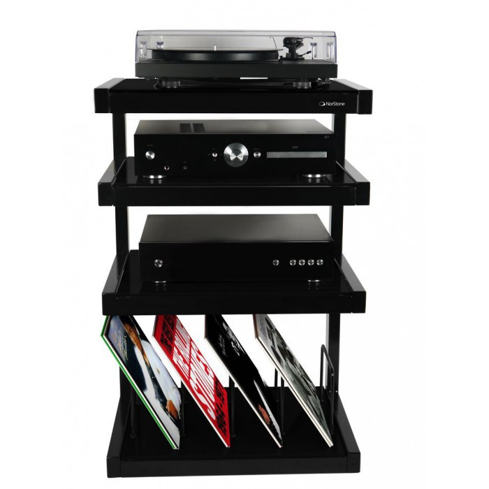 Norstone Esse Hifi Vinyl, svart stereobänk