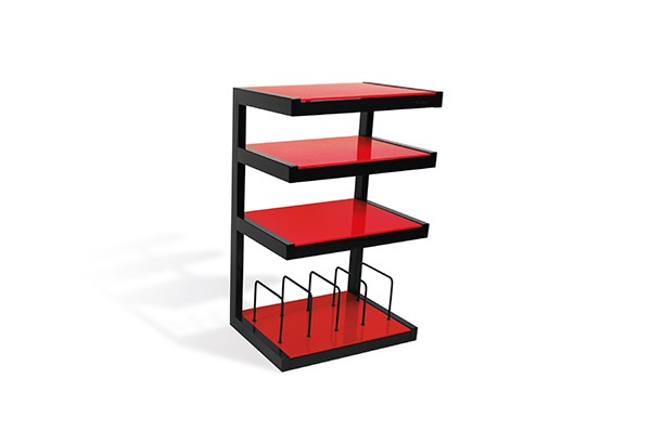 Norstone Esse Hifi Vinyl, röd stereobänk