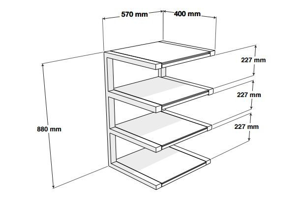 Norstone Esse Hifi, Hifi-rack vit/ek