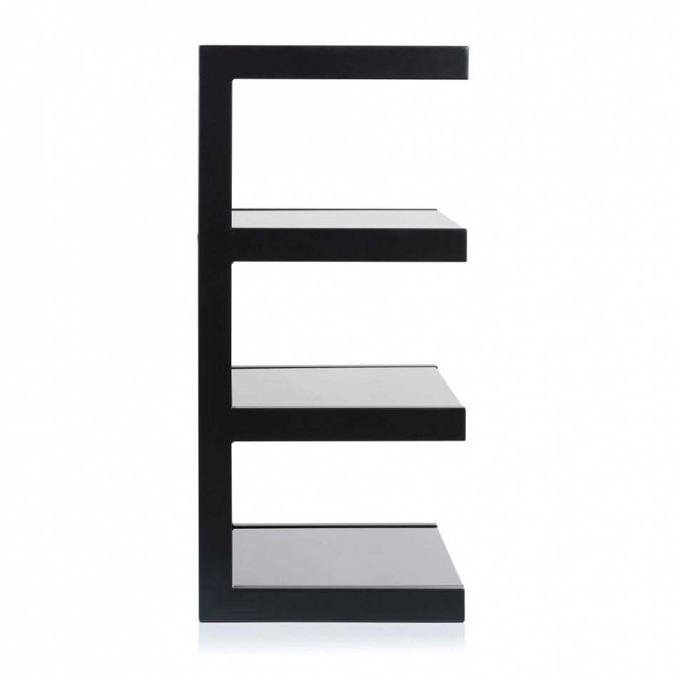 Norstone Esse Hifi, mattamusta stereopenkki mustilla hyllyillä