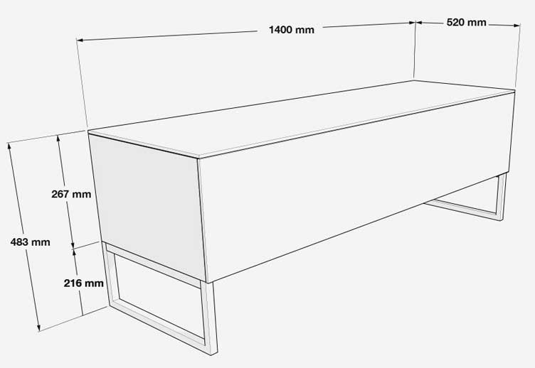 Norstone Khalm 140, TV/mediabänk ek