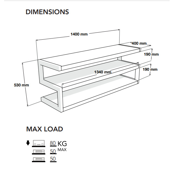 Norstone Esse 140 Mediataso, Satiini Musta