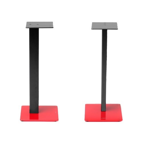 Norstone Esse Stand 61 cm hög, mattsvart högtalarstativ med röd fot