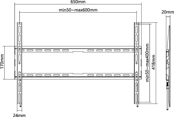 Norstone SLIMLED 3265, fast väggfäste för TV