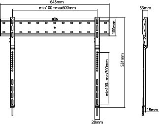 Norstone SLIMLED 4080, fast väggfäste för TV