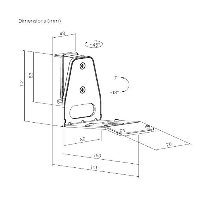Norstone Sonos Era 300 WM kallistettava seinäteline, musta