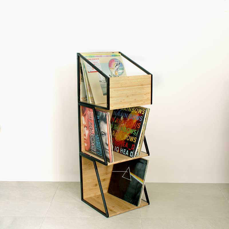 NorStone Vinyl LP-kotelo, bambu/musta