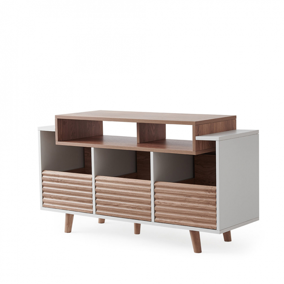 NorStone Oslo Vinyl 1200 mediapenkki valkoinen/tammi