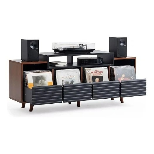 NorStone Oslo Vinyl 1600 mediataso musta/pähkinä