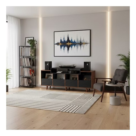 NorStone Oslo Vinyl 1600 mediataso musta/pähkinä