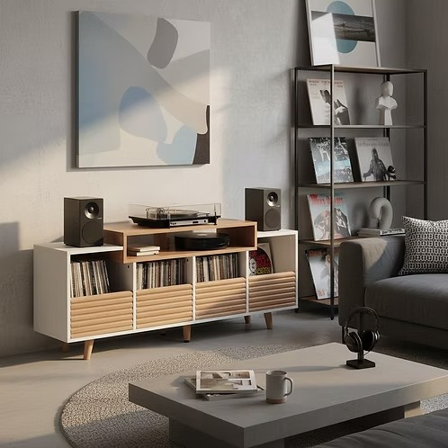NorStone Oslo Vinyl 1600 mediataso valkoinen/tammi