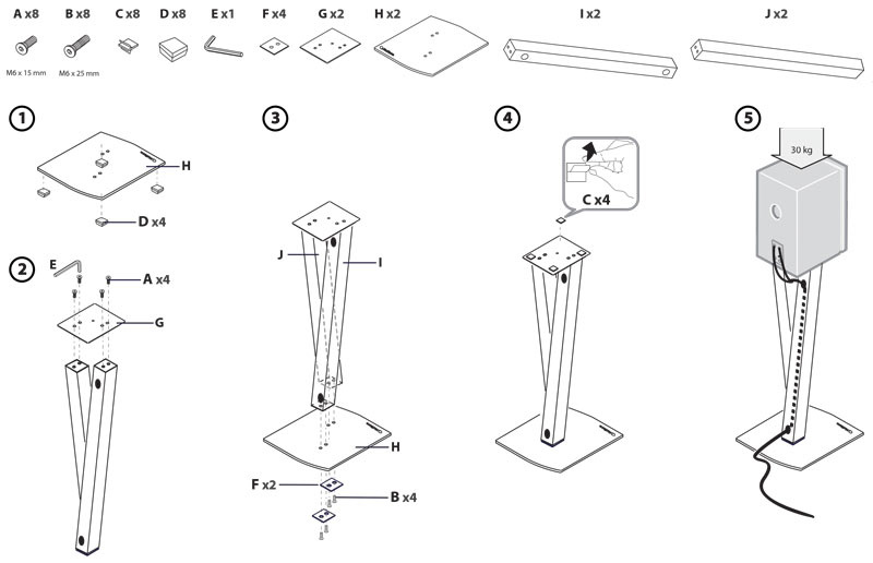 Norstone Walk Stand, högtalarstativ 72 cm höga