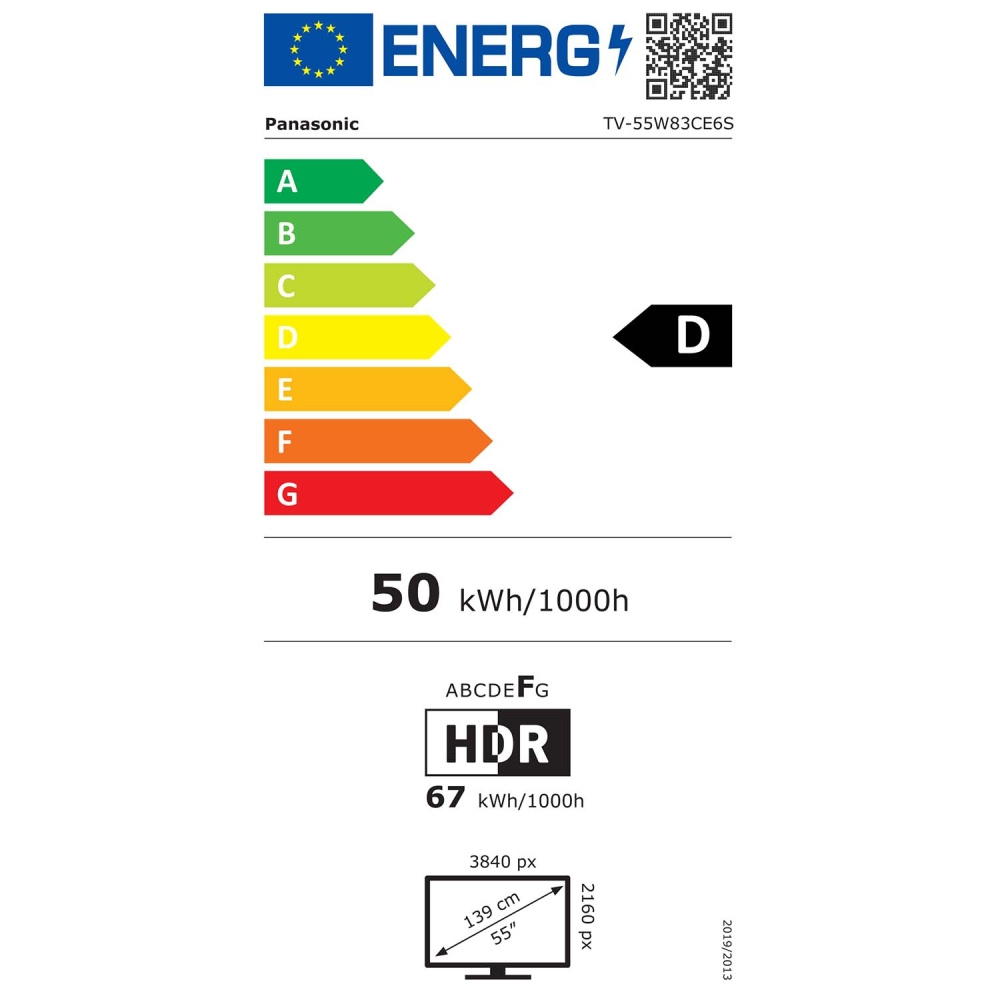 Panasonic TV-55W83CE6S, 55-tuumainen 4K Vivid QLED+ -TV