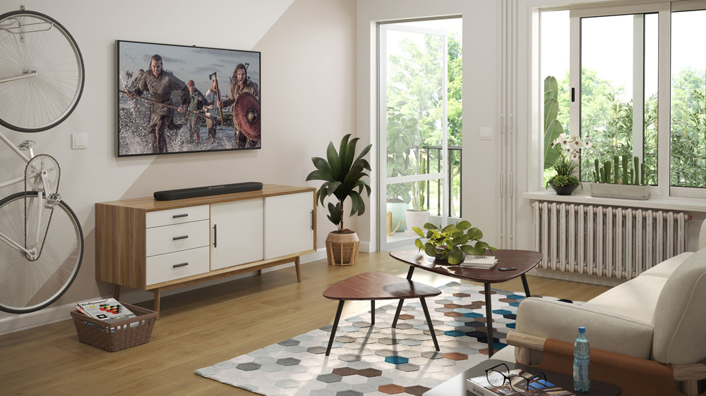 Yamaha SR-B20 musta soundbar HDMI ARC:lla, musta