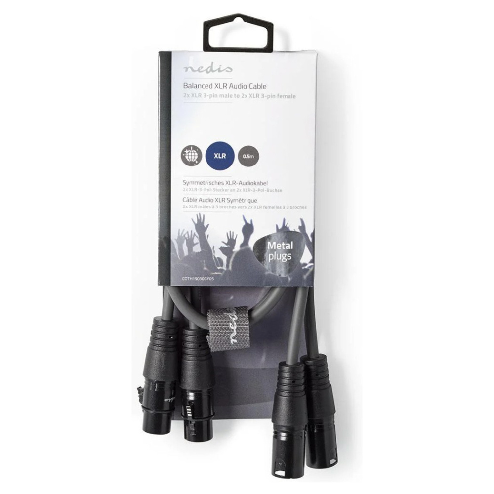 Nedis XLR-kaapeli, 0,5 m