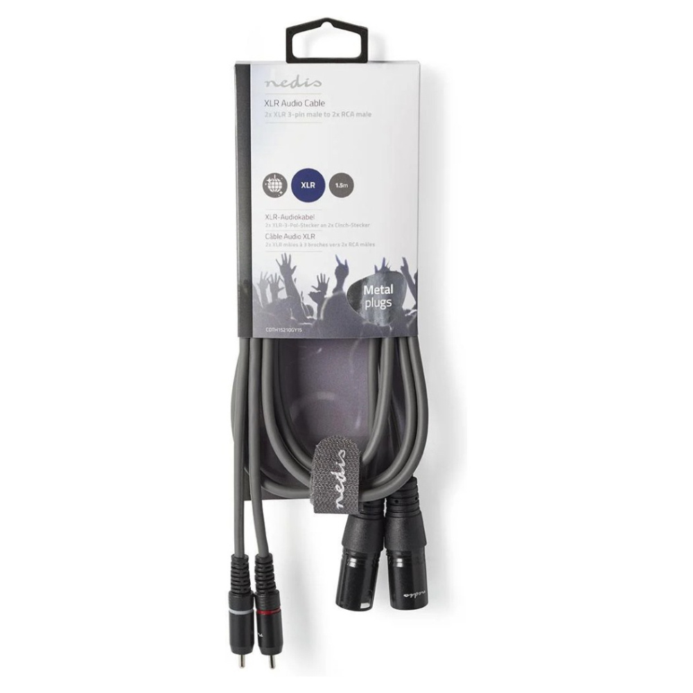 Nedis XLR-kaapeli, XLR uros - RCA uros 1,5 m