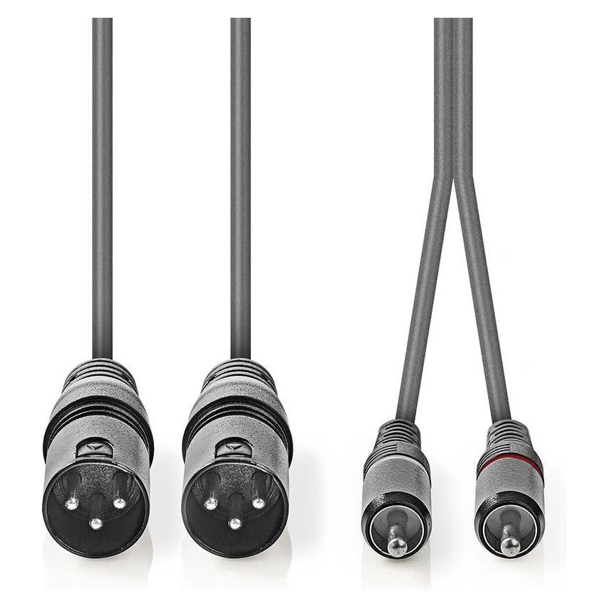 Nedis XLR-kaapeli, XLR-uros - RCA-uros 3 m