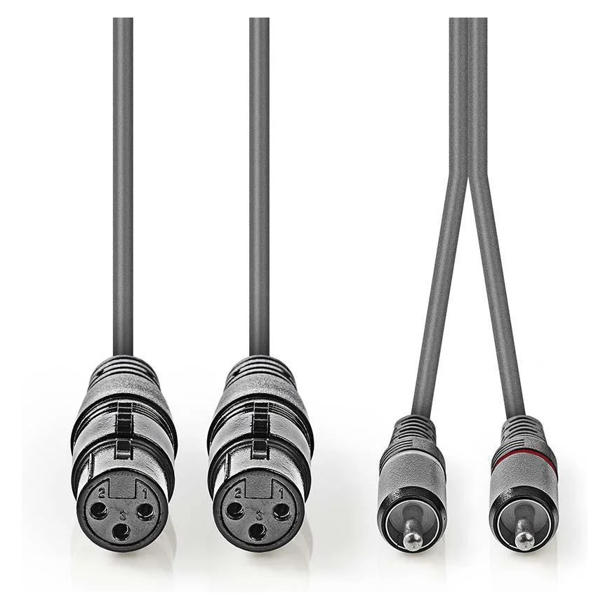 Nedis XLR-kaapeli, XLR naaras - RCA uros 3 m