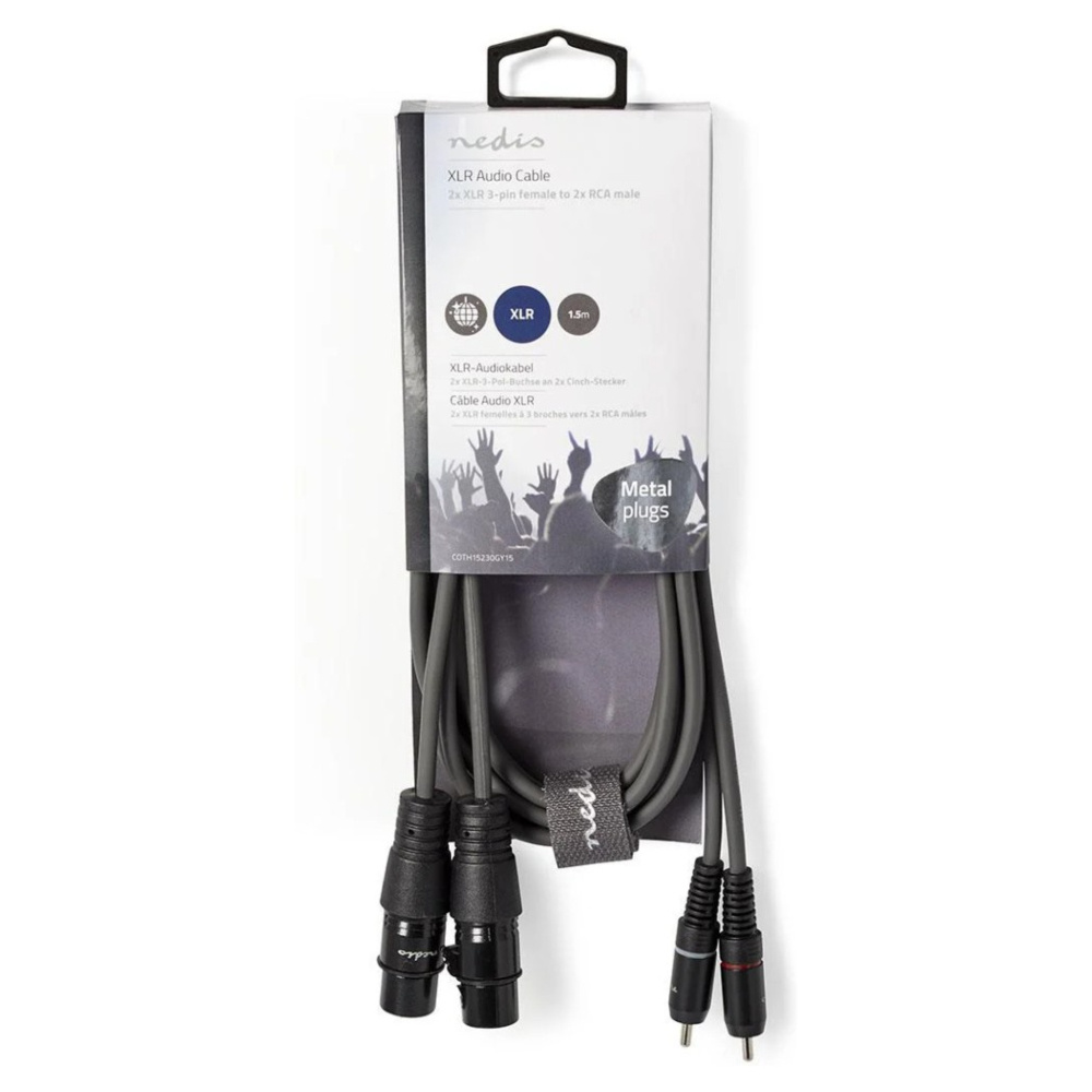 Nedis XLR-kaapeli, XLR naaras - RCA uros 3 m