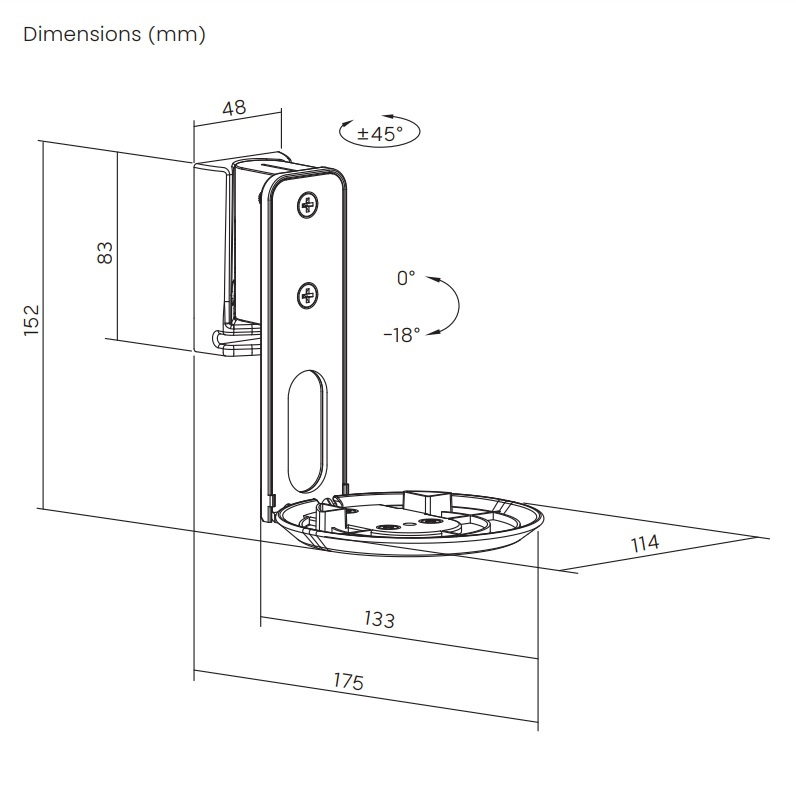 Svart väggfäste till Sonos Era 100