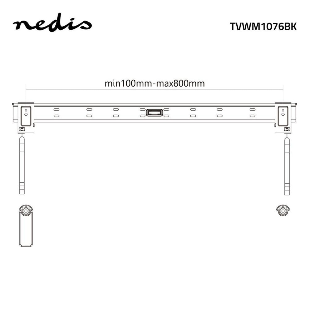 Nedis kiinteä TV-seinäteline, enintään 90 tuumaa, max 50 kg