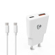 Nedis-seinälaturi USB-C-kaapelilla 20 W 1x USB-C 1x USB-A, valkoinen Nedis-seinälaturi USB-C-kaapelilla 20 W 1x USB-C 1x USB-A, valkoinen