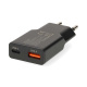 Nedis-seinälaturi 30 W 1x USB-C 1x USB-A, musta Nedis-seinälaturi 30 W 1x USB-C 1x USB-A, musta