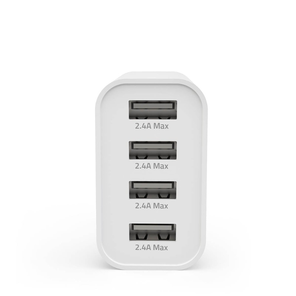 Nedis USB-A-seinälaturi, 4 porttia, 24 W, valkoinen