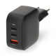 Nedis-seinälaturi 70 W 2x USB-C 1x USB-A, musta Nedis-seinälaturi 70 W 2x USB-C 1x USB-A, musta