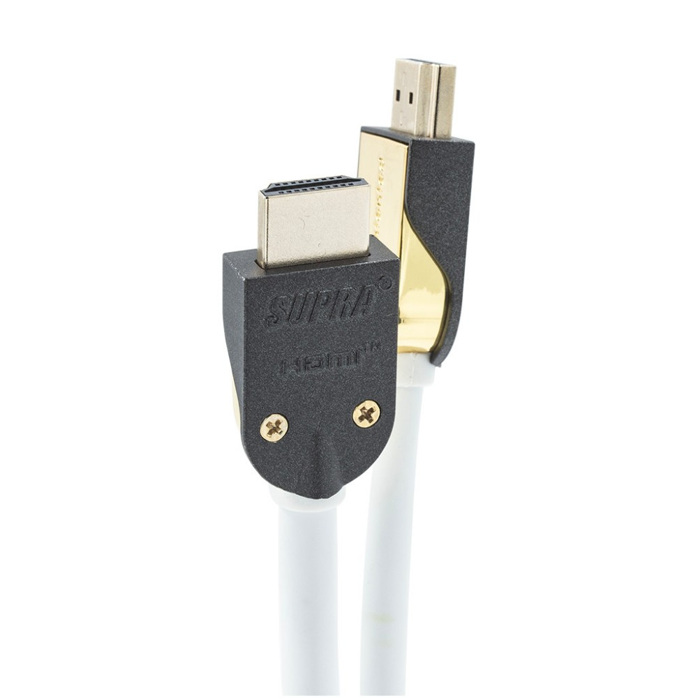 Supra HDMI 2.1 UHD8K HDMI-kaapeli, jossa tuki 8K HDR:lle, valkoinen 1 metri