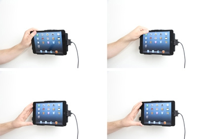 Brodit Aktiivinen pidike USB-kaapelilla ja tupakansytyttimen adapterilla, Apple iPad Mini (A1432, A1454, A1455) 