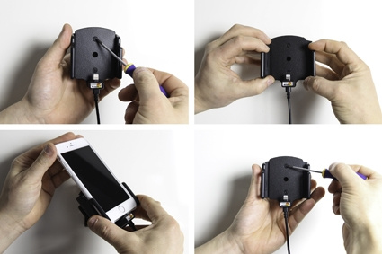 Brodit aktiivinen pidike USB-kaapelilla ja tupakansytytin-adapterilla, Apple iPhone 6/6S/7/8/SE 2nd Gen 2020/X/Xs