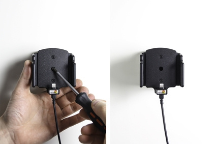 Brodit aktiivinen pidike USB-kaapelilla ja tupakansytytin-adapterilla, Apple iPhone 6/6S/7/8/SE 2nd Gen 2020/X/Xs