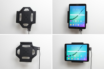 Brodit Aktiivinen pidike USB-kaapelilla ja tupakansytyttimen adapterilla, Samsung Galaxy Tab S2 9.7 SM-T810/SM-T813/SM-T815/SM-T819 