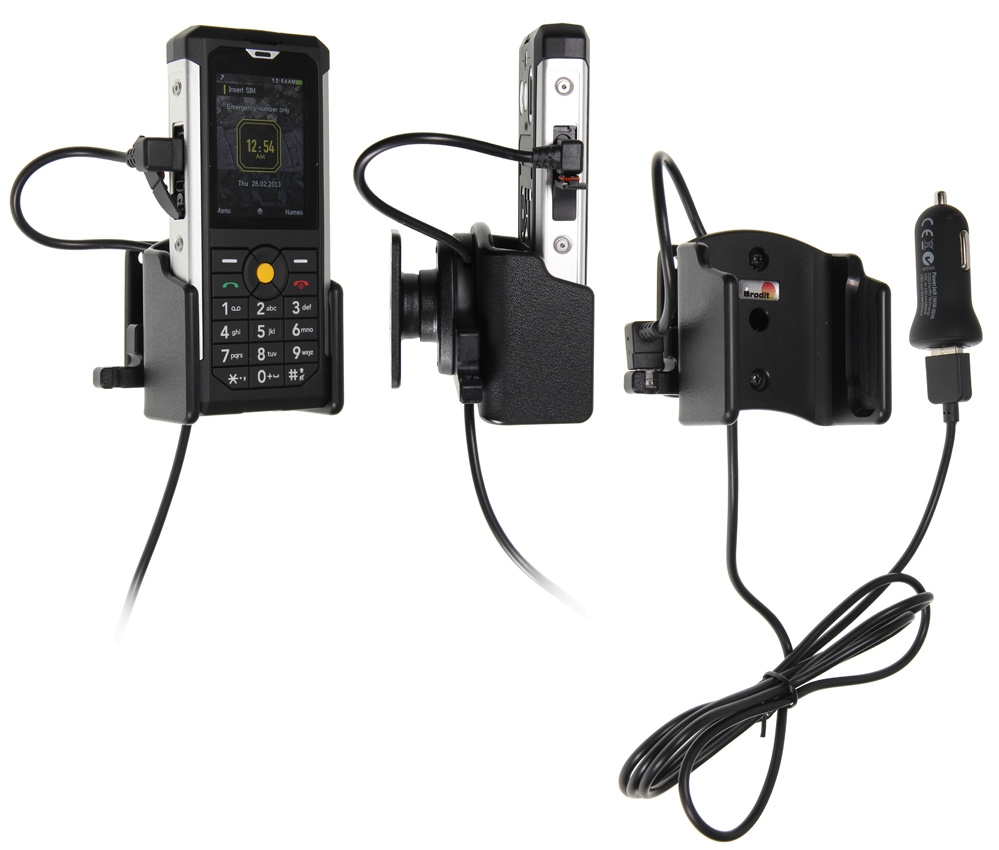 Brodit aktiivinen pidike USB-kaapelilla ja tupakansytyttimen adapterilla, CAT B100 