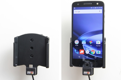 Brodit Aktiivinen pidike USB-kaapelilla ja tupakansytyttimen adapterilla, Motorola Moto Z Force Droid 